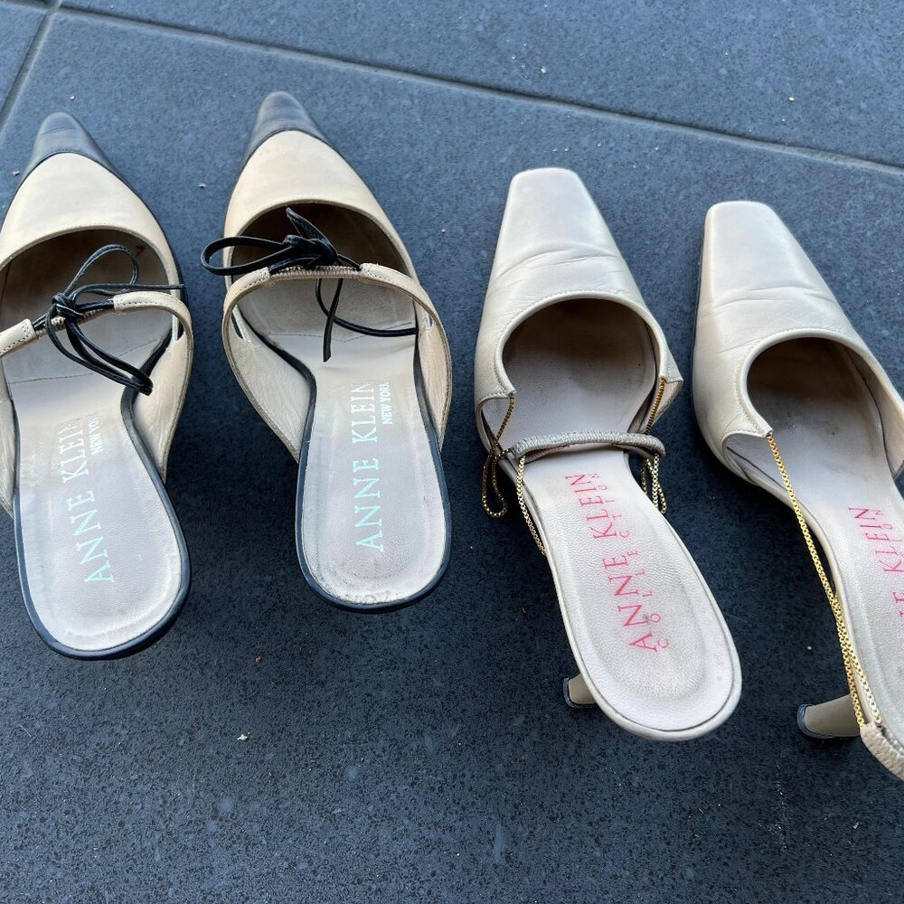 Two Pairs of ANNE KLEIN Women's Heel Mule Pumps
